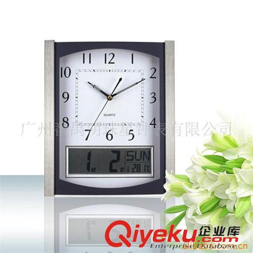 供應多功能LCD掛鐘帶日歷掛鐘雙顯掛鐘PW067原始圖片2