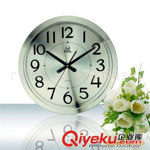 供應(yīng)圓形金屬石英掛鐘PW213金銀二色可選原始圖片2