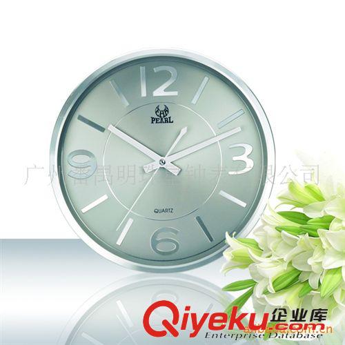 供應(yīng)促銷禮品節(jié)日禮品銀色圓形金屬掛鐘PW197靜音原始圖片2