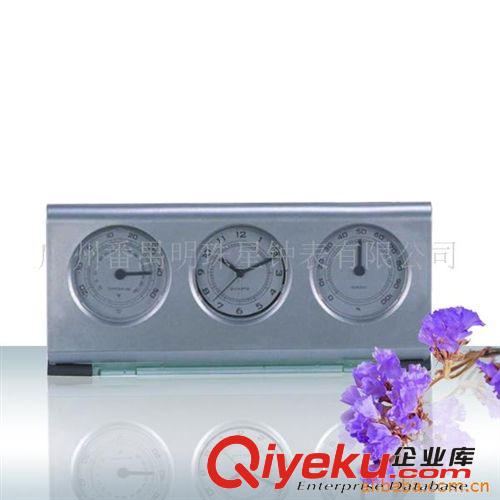 供應(yīng)長(zhǎng)方形塑料翻蓋溫濕度臺(tái)鐘G006原始圖片2