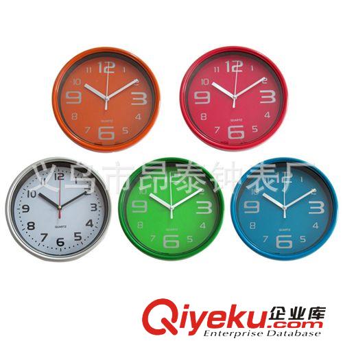 gd靜音掛鐘 個(gè)性螺紋秒針 高等塑料外框 大數(shù)字彩色鐘面