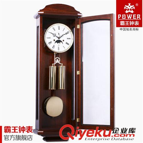 POWER霸王機(jī)械掛鐘實(shí)木手工雕刻二鍾錘仿古掛鐘客廳整點(diǎn)報(bào)時(shí)鐘表原始圖片2