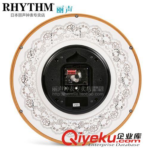 zp麗聲RHYTHM鐘表CMG993婚慶創(chuàng)意掛鐘靜音簡(jiǎn)約掛鐘木制蕾絲花邊原始圖片2