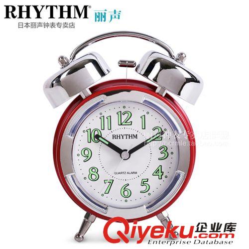 zp日本RHYTHM麗聲鐘表 防貪睡鈴鐺聲超強(qiáng)夜光LED夜燈照明包郵