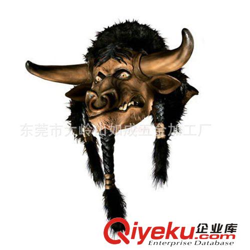 廠家制作供應(yīng)可加工魔獸世界牛頭面具萬圣節(jié)恐怖面具 仿真面具