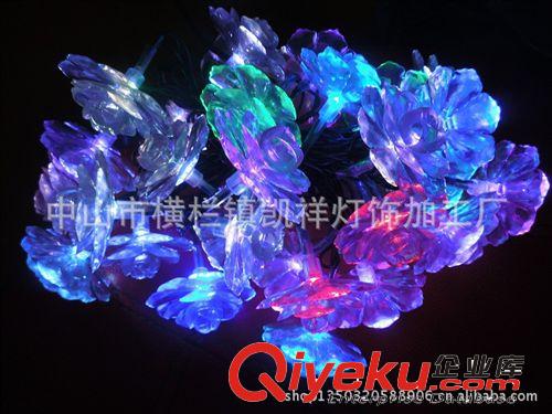 廠家直銷(xiāo)LED圣誕裝飾彩燈 新品創(chuàng)意花型燈串  玫瑰花裝飾LED燈串原始圖片3