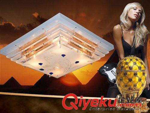 伙拼客廳燈LED吸頂燈長方形水晶燈時尚中式臥室餐廳燈具燈飾605