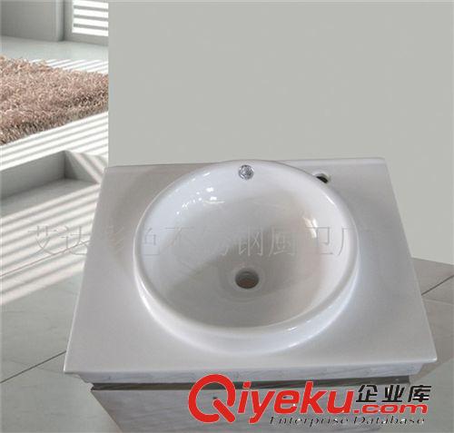 廠家直營新款玉石盆大理石臺面不銹鋼浴室柜帶LED鏡燈 燈冒 鏡柜原始圖片2