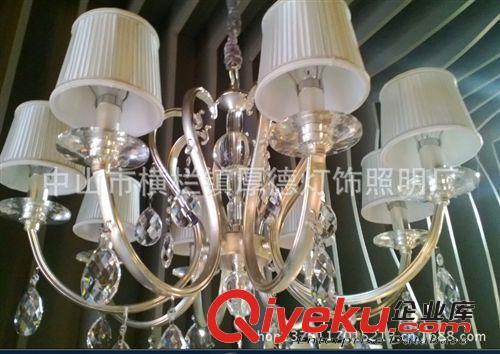 【企業(yè)集采】廠家熱銷 亮銀8頭復(fù)古水晶吊燈 各種超gd客廳吊燈原始圖片2