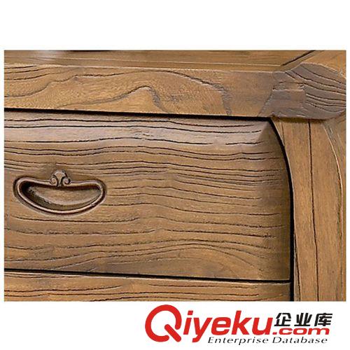 【韓國品牌】臥室實(shí)木家具榆木床頭柜 兩抽屜邊柜 韓式原單柜子原始圖片3
