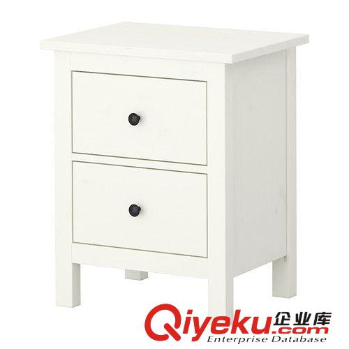 宜家家具漢尼斯兩斗抽屜純實(shí)木儲(chǔ)物收納柜松木床頭柜簡(jiǎn)約小柜子原始圖片2