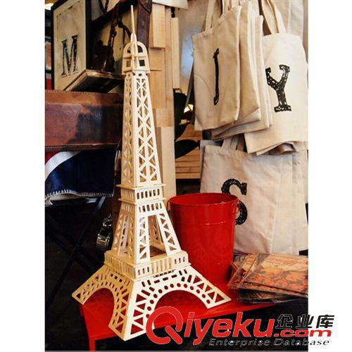 手工木頭建筑 DIY埃菲爾鐵塔拼裝模型玩具創(chuàng)意禮物 DIY鐵塔拼圖原始圖片3