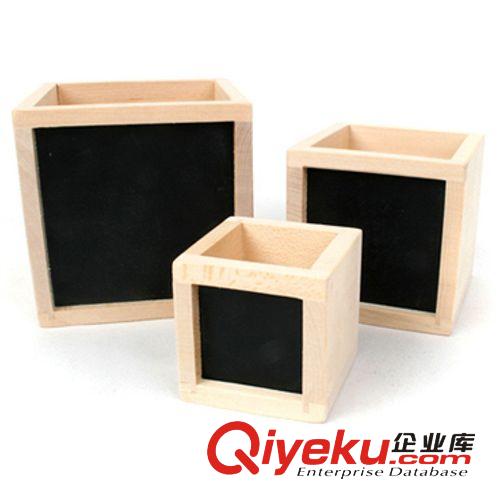 樂扣?可愛原木方形小黑板筆筒 可寫留言/可做花盆哦5cm