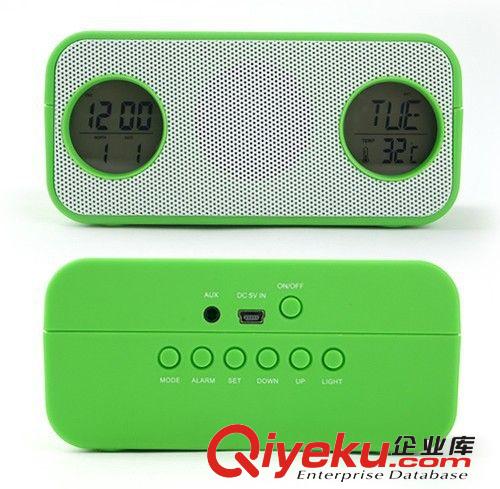 創意時鐘萬年歷時鐘感應音響 USB電池雙供電多功能帶時鐘感應音響
