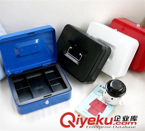 手提錢箱/收銀/錢幣箱 帶鎖儲蓄現(xiàn)金盒 保險箱 存錢罐 大號原始圖片3