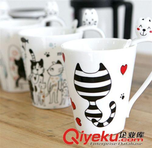 小胡子馬克杯帶蓋陶瓷杯創意木蓋紐扣表情水杯情侶杯對杯