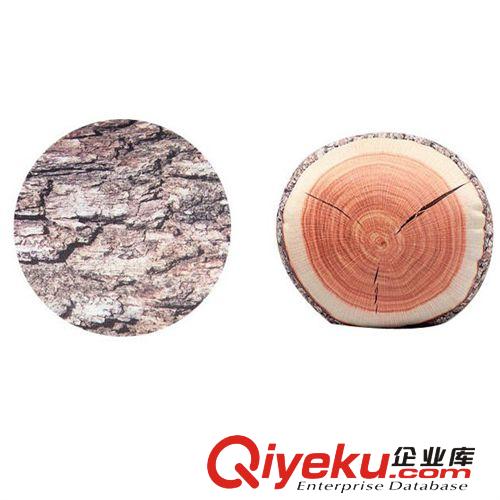 家居創意禮品 原生態木頭抱枕 田園風格 創意原木靠墊 木樁紋路原始圖片2