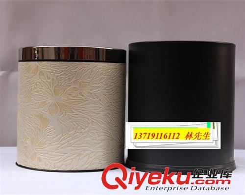 家用清潔垃圾桶 豪華雙層皮紋套垃圾桶 星級酒店客房專用垃圾桶原始圖片2
