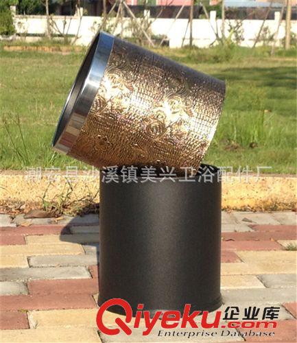 雙層花紋皮套垃圾桶 酒店客房豪華垃圾桶 MX創(chuàng)意垃圾桶 低價(jià)直銷原始圖片2