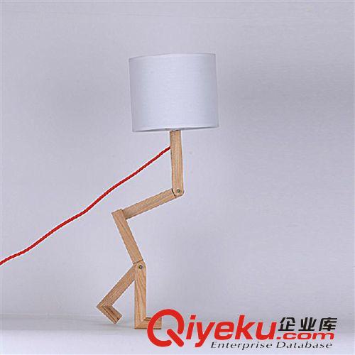 創意北歐宜家臺燈  臥室床頭臺燈 個性木頭實木質木藝臺燈飾  淘