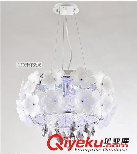 智造燈飾奢華孔雀水晶燈 led吸頂遙控水晶燈溫馨圓形客廳燈臥室燈