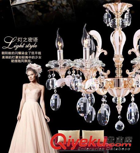 智造燈飾別墅奢華歐式鋅合金水晶吊燈 餐廳燈 客廳蠟燭燈水晶燈原始圖片3