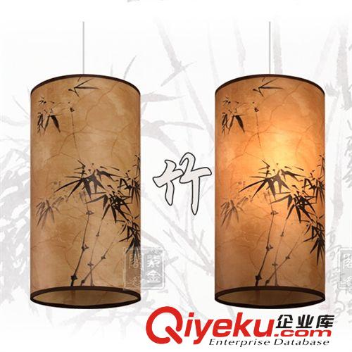 簡約圓筒中式仿古燈單頭小吊燈 古典茶樓過道燈吧臺燈梅蘭竹菊713原始圖片2