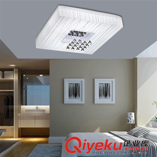 現代簡約創意客廳長方形水晶燈具LED吸頂燈主臥燈房間餐廳燈飾原始圖片2