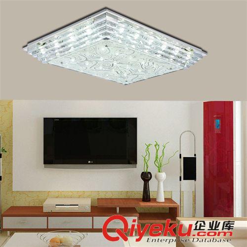現(xiàn)代簡約客廳創(chuàng)意LED水晶吸頂燈具長方形大氣臥室房間餐廳燈飾原始圖片2