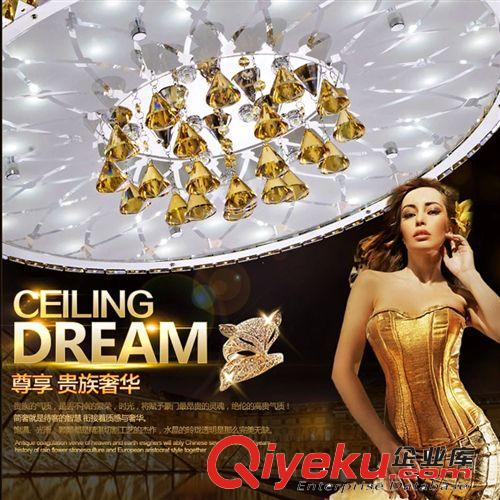 現(xiàn)代簡約客廳圓形水晶燈LED圓形吸頂燈具創(chuàng)意大氣主臥室餐廳燈飾原始圖片2
