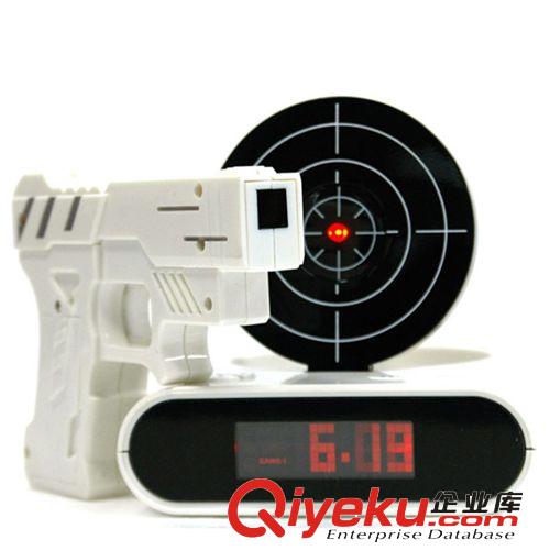 一件代發(fā)GUN ALARM CLOCKsq打靶紅外線射擊創(chuàng)意電子卡通鬧鐘