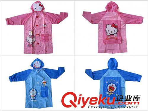 代發(fā)批發(fā)外貿卡通兒童雨衣雨鞋套裝hello kitty機器貓雨披書包位原始圖片3