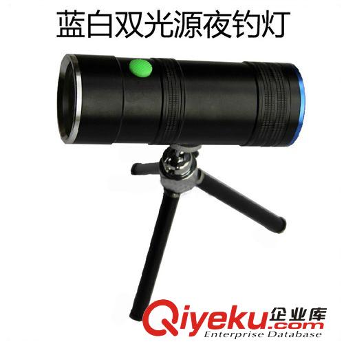 【套裝】CREE大功率5W藍(lán)光白光雙光源夜釣燈LED4檔防水充電釣魚(yú)燈