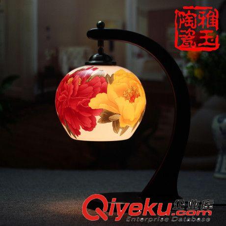 景德鎮(zhèn)陶瓷臺(tái)燈歐式復(fù)古薄胎燈結(jié)婚慶禮物床頭書(shū)房臥室創(chuàng)意臺(tái)燈具原始圖片2