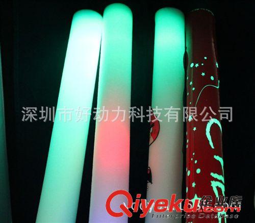 廠家熱銷 七彩發光海綿棒 發光泡沫熒光棒