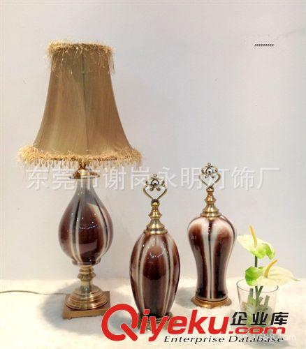 新款中式古典棕色咖啡色陶瓷擺件 歐式現(xiàn)代美式gd酒店裝飾用品原始圖片3