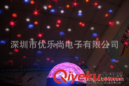 帶聲控燈 LED水晶魔球燈 舞臺燈 LED水晶魔球舞臺燈 七彩旋轉燈原始圖片3