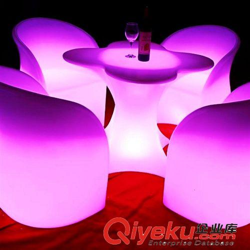 粵明 時(shí)尚酒吧椅 LED發(fā)光吧臺(tái)椅子套裝 酒吧發(fā)光桌椅五件套原始圖片3