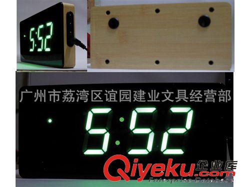 鬧鐘 二代led電子靜音 桌面創(chuàng)意鐘表 夜光帶溫濕度萬年歷128c綠光