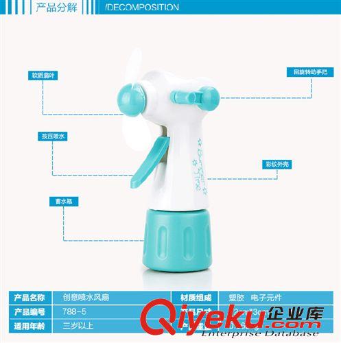 夏天清涼小風扇 節能環保手持噴水風扇 噴霧風扇 迷你手搖風扇原始圖片3