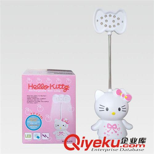 HR-578 KT貓充電臺燈 可愛小貓咪 新奇特臺燈 12燈珠充電小臺燈原始圖片2