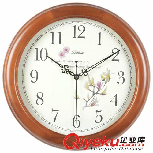 實木歐式掛鐘 客廳時尚靜音掛表石英鐘 14英寸16英寸田園掛鐘原始圖片2