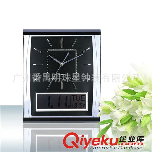 廣州明珠星多功能LCD掛鐘PW066 帶顯示日期星期溫濕度掛鐘批發(fā)原始圖片3