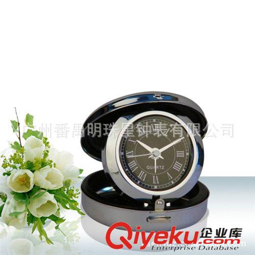 廠家直銷圓形翻蓋式金屬臺鐘 超靜音大面積廣告位 PA014原始圖片2