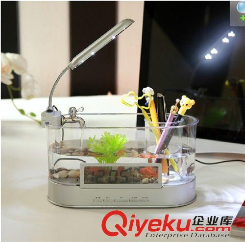 創意電子魚缸 多功能生態觀賞水族箱 USB迷你禮品活魚缸 生日禮物原始圖片2