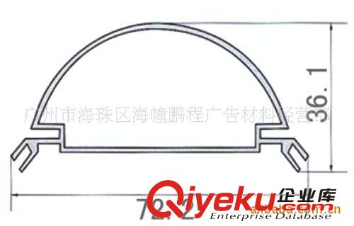 廠家直銷 旋轉(zhuǎn)燈箱鋁型材 7.2cm直徑鋁型材原始圖片2