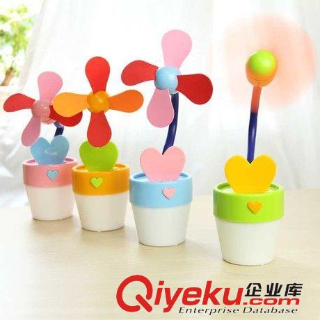 靜音學(xué)生迷你可愛(ài)小風(fēng)扇 小型USB充電風(fēng)扇 360度花盆小夜燈風(fēng)扇原始圖片3
