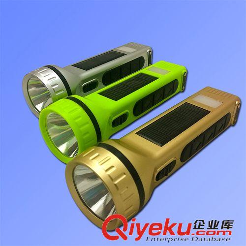 LED太陽(yáng)能充電手電筒 帶側(cè)燈照明多功能便攜式旅行家用手電筒原始圖片2