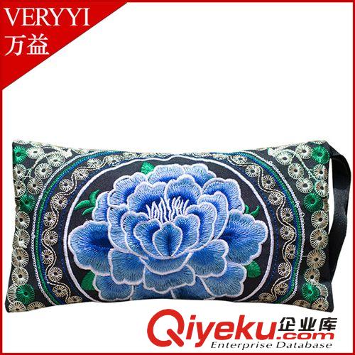 新款云南民族風刺繡女士手拿錢包長款 繡花錢夾拉鏈零錢包女士