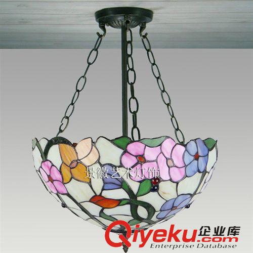 歐式吊燈田園復古蒂芙尼彩色玻璃客廳餐廳臥室廚房創意節能燈具.原始圖片2